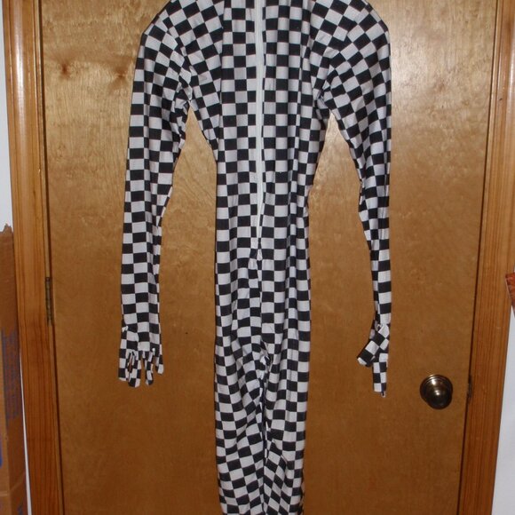 2nd Skin Checkered JESTOR BODYSUIT Costume Zentai Halloween Bachelor Party! - Picture 7 of 8